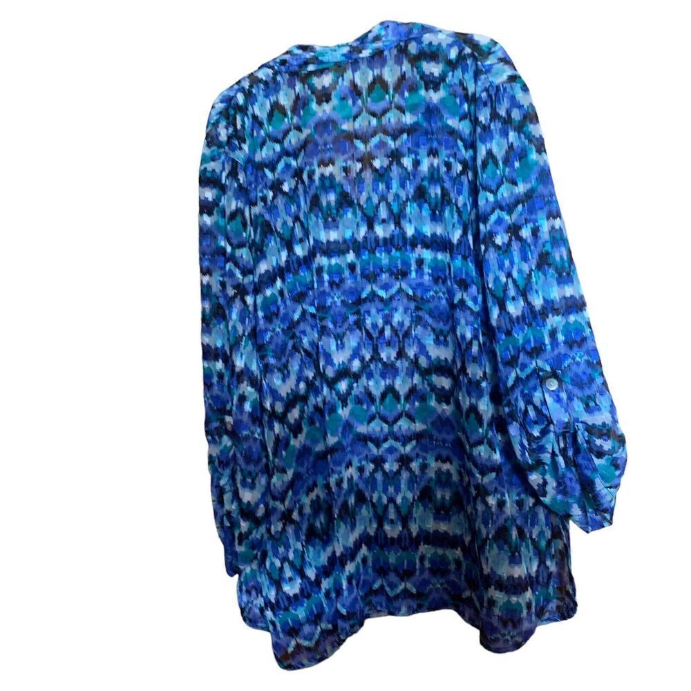Ruby Rd Plus Size 22w Blue Multicolor Boho Print … - image 4